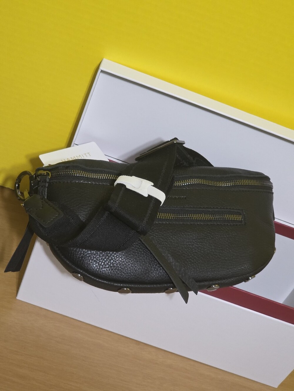 Hammitt Black Leather MD Charles Crossbody Bag - Picture 2 of 9